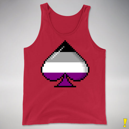 Asexual Pride Pixel Ace of Spades Premium Tank Top - Red